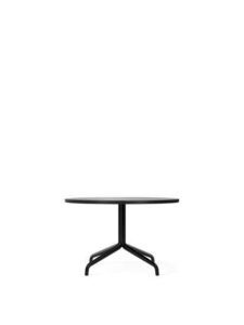 Audo Copenhagen - Harbour Column, Lounge Table, Ø80 x H:50 cm, Black Steel Star Base, Black Oak Top