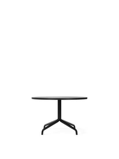 Audo Copenhagen - Harbour Column, Lounge Table, 
Ø80 x H:50 cm, Black Steel Star Base, Black Oak Top