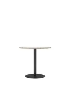 Audo Copenhagen - Harbour Column, Dining Table, Ø80 x H:73 cm, Black Steel Base, Kunis Breccia Stone Top