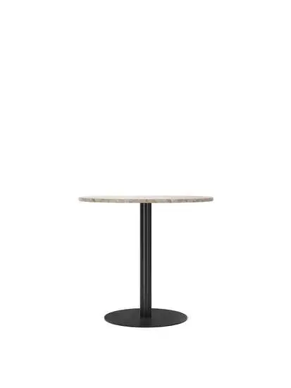 Audo Copenhagen - Harbour Column, Dining Table, 
Ø80 x H:73 cm, Black Steel Base, Kunis Breccia Stone Top