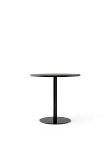 Audo Copenhagen - Harbour Column Dining Table, 
Ø80 x H:73 cm, Black Steel Base, Charcoal Linoleum Top