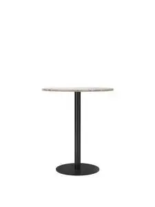 Audo Copenhagen - Harbour Column, Counter Table, Ø80 x H:93 cm, Black Steel Base, Kunis Breccia Stone Top