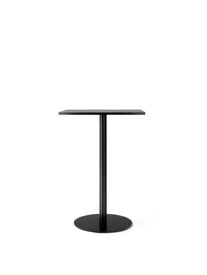 Audo Copenhagen - Harbour Column Counter Table, 
Ø80 x H:93 cm, Black Steel Base,  Charcoal Linoleum Top