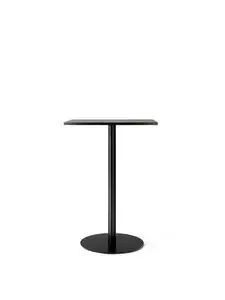 Audo Copenhagen - Harbour Column Counter Table, Ø80 x H:93 cm, Black Steel Base, Black Painted Oak Veneer Top