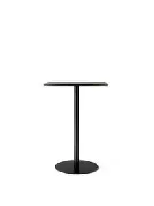 Audo Copenhagen - Harbour Column Counter Table, 
Ø80 x H:93 cm, Black Steel Base, Black Painted Oak Veneer Top