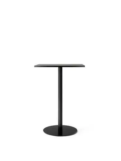 Audo Copenhagen - Harbour Column Counter Table, 
Ø80 x H:93 cm, Black Steel Base, Black Painted Oak Veneer Top