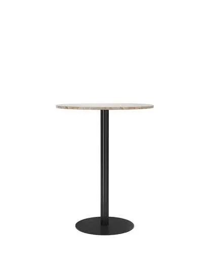 Audo Copenhagen - Harbour Column, Bar Table, 
Ø80 x H:103 cm, Black Steel Base, Kunis Breccia Stone Top