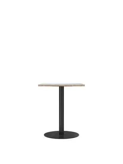 Audo Copenhagen - Harbour Column, Dining Table, 
60 x 70 x H:73 cm, Black Steel Base, Kunis Breccia Stone Top