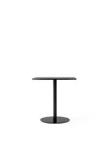 Audo Copenhagen - Harbour Column Dining Table, 60 x 70 x H:73 cm, Black Steel Base, Charcoal Linoleum Top