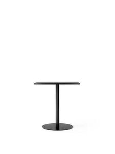 Audo Copenhagen - Harbour Column Dining Table, 60 x 70 xH:73 cm, Black Steel Base, Black Painted Oak Veneer Top