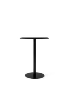 Audo Copenhagen - Harbour Column Counter Table, 
60 x 70 x H:93 cm, Black Steel Base, Charcoal Linoleum Top