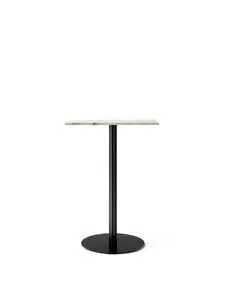 Audo Copenhagen - Harbour Column Counter Table, 60 x 70 x H:93 cm, Black Steel Base, Estremoz Marble Off White Top