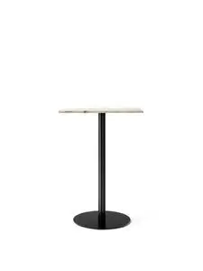 Audo Copenhagen - Harbour Column Counter Table, 
60 x 70 x H:93 cm, Black Steel Base, Estremoz Marble Off White Top