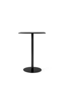 Audo Copenhagen - Harbour Column Bar Table, 60 x 70 x H:103 cm, Black Steel Base, Black Painted Oak Veneer Top