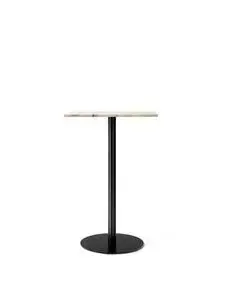 Audo Copenhagen - Harbour Column Bar Table, 60 x 70 x H:103 cm, Black Steel Base, Estremoz Marble Off White Top