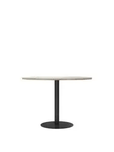 Audo Copenhagen - Harbour Column, Dining Table, Ø105 x H:73 cm, Black Steel Base, Kunis Breccia Stone Top