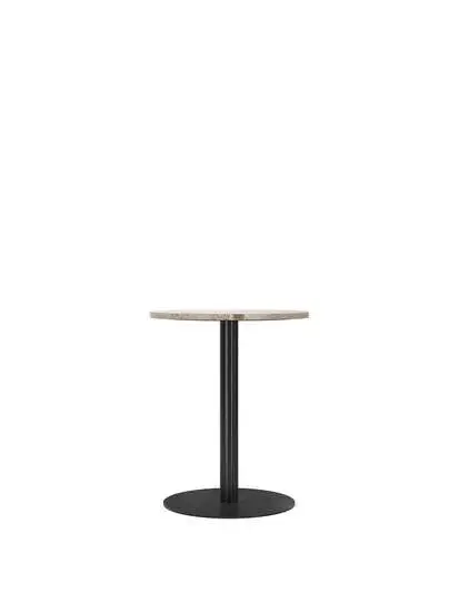 Audo Copenhagen - Harbour Column, Dining Table, 
Ø60 x H:73 cm, Black Steel Base, Kunis Breccia Stone Top