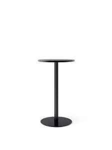 Audo Copenhagen - Harbour Column Counter Table, Ø60 x H:93 cm, Black Steel Base, Charcoal Linoleum Tabletop