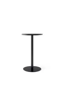 Audo Copenhagen - Harbour Column Counter Table, 
Ø60 x H:93 cm, Black Steel Base, Charcoal Linoleum Tabletop