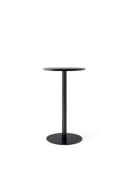 Audo Copenhagen - Harbour Column Counter Table, 
Ø60 x H:93 cm, Black Steel Base, Charcoal Linoleum Tabletop