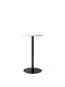 Audo Copenhagen - Harbour Column Counter Table, Ø60 x H:93 cm, Black Steel Base,  Estremoz Marble Off White Top