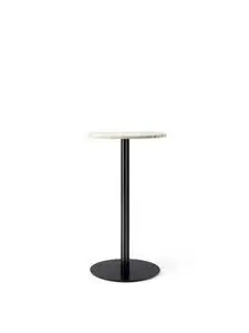 Audo Copenhagen - Harbour Column Counter Table, 
Ø60 x H:93 cm, Black Steel Base,  Estremoz Marble Off White Top