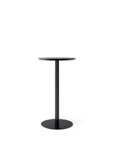 Audo Copenhagen - Harbour Column Bar Table, Ø60 x H:103 cm, Black Steel Base, Charcoal Linoleum Top