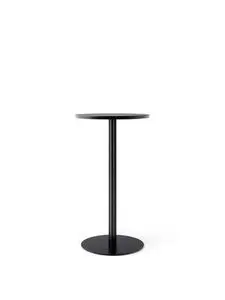 Audo Copenhagen - Harbour Column Bar Table, 
Ø60 x H:103 cm, Black Steel Base, Charcoal Linoleum Top