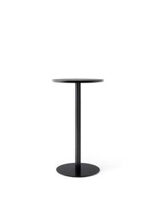Audo Copenhagen - Harbour Column Bar Table, Ø60 x H:103 cm, Black Steel Base, Black Painted Oak Veneer Top