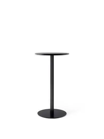 Audo Copenhagen - Harbour Column Bar Table, 
Ø60 x H:103 cm, Black Steel Base, Black Painted Oak Veneer Top