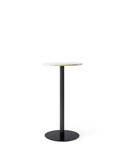Audo Copenhagen - Harbour Column Bar Table, 
Ø60 x H:103 cm, Black Steel Base, Estremoz Marble Off White Top