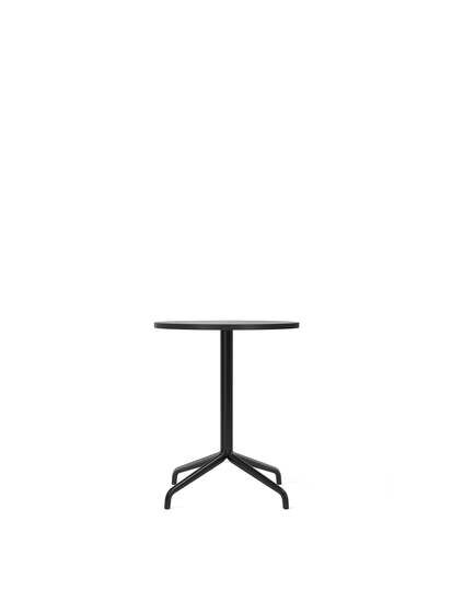 Audo Copenhagen - Harbour Column, Dining Table, 
Ø60 x H:73 cm, Black Steel Star Base, Black Painted Oak Top