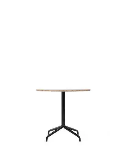 Audo Copenhagen - Harbour Column, Dining Table, 
Ø80 x H:73 cm, Black Steel Star Base, Kunis Breccia Stone Top