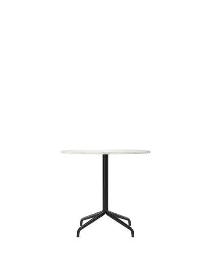 Audo Copenhagen - Harbour Column, Dining Table, 
Ø80 x H:73 cm, Black Steel Star Base, Estremoz Marble Off White Top