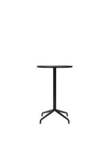 Audo Copenhagen - Harbour Column, Counter Table, Ø60 x H:93 cm, Black Steel Star Base, Charcoal Linoleum Top
