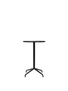 Audo Copenhagen - Harbour Column, Counter Table, 
Ø60 x H:93 cm, Black Steel Star Base, Charcoal Linoleum Top