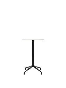 Audo Copenhagen - Harbour Column, Counter Table, Ø60 x H:93 cm, Black Steel Star Base, Estremoz Marble Off White Top