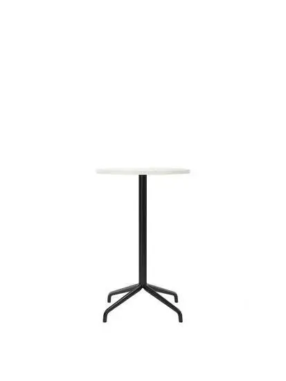 Audo Copenhagen - Harbour Column, Counter Table, 
Ø60 x H:93 cm, Black Steel Star Base, Estremoz Marble Off White Top