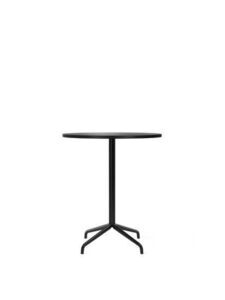 Audo Copenhagen - Harbour Column, Counter Table. Ø80 x H:93 cm, Black Steel Star Base, Charcoal Linoleum Top