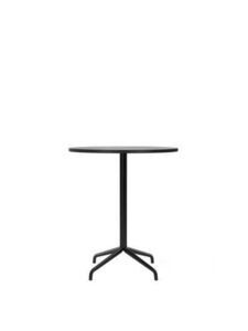 Audo Copenhagen - Harbour Column, Counter Table, Ø80 x H:93 cm, Black Steel Star Base, Black Painted Oak Top