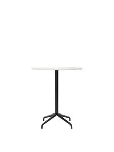 Audo Copenhagen - Harbour Column, Counter Table, Ø80 x H:93 cm, Black Steel Star Base, Estremoz Marble Off White Top