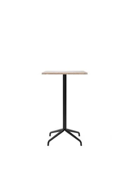 Audo Copenhagen - Harbour Column, Bar Table, 
70 x 60 x H:103 cm, Black Steel Star Base, Kunis Breccia Stone Top