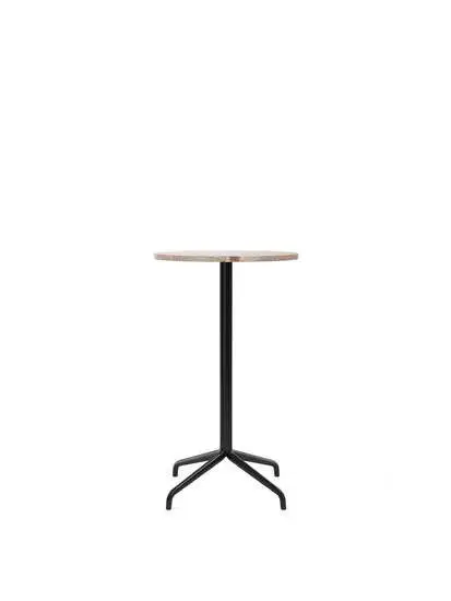 Audo Copenhagen - Harbour Column, Bar Table, 
Ø60 x H:103 cm, Black Steel Star Base, Kunis Breccia Stone Top