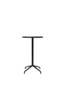 Audo Copenhagen - Harbour Column, Bar Table, Ø60 x H:103 cm, Black Steel Star Base, Charcoal Linoleum Top