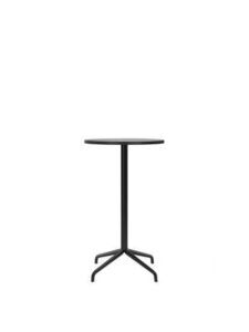 Audo Copenhagen - Harbour Column, Bar Table, Ø60 x H:103 cm, Black Steel Star Base, Black Painted Oak Top