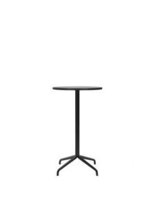 Audo Copenhagen - Harbour Column, Bar Table, 
Ø60 x H:103 cm, Black Steel Star Base, Black Painted Oak Top