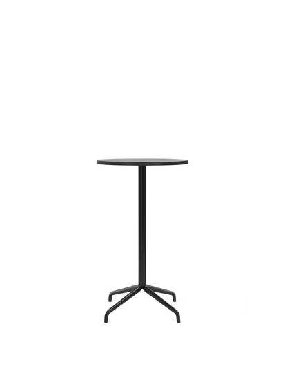 Audo Copenhagen - Harbour Column, Bar Table, 
Ø60 x H:103 cm, Black Steel Star Base, Black Painted Oak Top