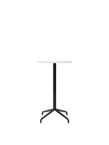 Audo Copenhagen - Harbour Column, Bar Table, Ø60 x H:103 cm, Black Steel Star Base, Estremoz Marble Off White TOp