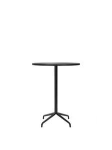 Audo Copenhagen - Harbour Column, Bar Table, Ø80 x H:103 cm, Black Steel Star Base, Charcoal Linoleum Top