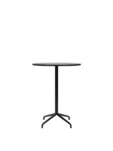 Audo Copenhagen - Harbour Column, Bar Table, 
Ø80 x H:103 cm, Black Steel Star Base, Black Painted Oak Top